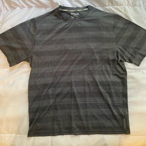 Men’s Grey Striped Reebok Playdry Workout T-Shirt